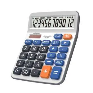 Desk Calculator Large Display, 12-Digit, Big Buttons, Solar Power Desktop Accounting Calculator with 5-Inch LCD, Quiet Separated Keys, Battery Powered, 30° Tilt, GT/MU and 8-Min Auto Sleep Desk Calculator Large Display, 12-Digit, Big Buttons, Solar Power Desktop Accounting Calculator with 5-Inch LCD, Quiet Separated Keys, Battery Powered, 30° Tilt, GT/MU and 8-Min Auto Sleep