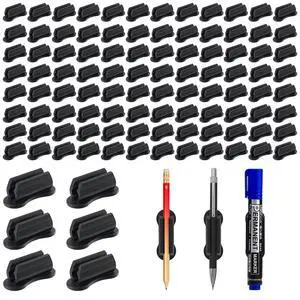 Adhesive Pencil Holders for Desk,100 PCS Silicone Pencil Holder for Desk,Marker Holder,Adhesive Pen Holder for Classroom Clipboard Attachment,for School Office Accessories,Teacher Adhesive Pencil Holders for Desk,100 PCS Silicone Pencil Holder for Desk,Marker Holder,Adhesive Pen Holder for Classroom Clipboard Attachment,for School Office Accessories,Teacher