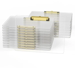 Horizontal Clipboard Set of 36, Clear 8.5 x 11'' Clip Board Gold Clip, 12.5 x 9'' Letter Size for Classroom, Students, Teacher, Nurse, Office & School Supplies Horizontal Clipboard Set of 36, Clear 8.5 x 11'' Clip Board Gold Clip, 12.5 x 9'' Letter Size for Classroom, Students, Teacher, Nurse, Office & School Supplies