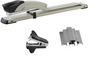 Long Reach Stapler,with 2000 Staples & Stapler Remover Full Strip20-25 Sheet Capacity,with Built-in Ruler and Adjustable Locking Paper Guide, Gray Long Reach Stapler,with 2000 Staples & Stapler Remover Full Strip20-25 Sheet Capacity,with Built-in Ruler and Adjustable Locking Paper Guide, Gray