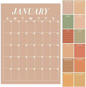 12 Pcs Brown Undated Calendars 16' x 20' Large Classroom Erasable Wall Calendar 12 Month Dry Ease Reusable Planning Yearly Blank Planner Reserved Grid for Office Home Educational Study Back to Class 12 Pcs Brown Undated Calendars 16' x 20' Large Classroom Erasable Wall Calendar 12 Month Dry Ease Reusable Planning Yearly Blank Planner Reserved Grid for Office Home Educational Study Back to Class