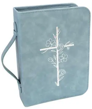Bible Cover Case for Women PU Leather Large Bible Case with Minimalist Debossed Design Christian Bible Accessories for Girls & Women (Blue) Bible Cover Case for Women PU Leather Large Bible Case with Minimalist Debossed Design Christian Bible Accessories for Girls & Women (Blue)