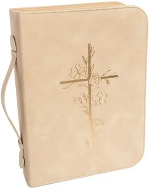 Bible Cover Case for Women PU Leather Large Bible Case with Minimalist Debossed Design Christian Bible Accessories for Girls & Women (Beige/Gold) Bible Cover Case for Women PU Leather Large Bible Case with Minimalist Debossed Design Christian Bible Accessories for Girls & Women (Beige/Gold)