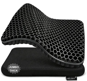 Gel Seat Cushion for Long Sitting Hip Pain, 20x20inch Jumbo Thick Soft & Breathable Cushion for Wheelchair Gel Seat Cushion for Office Home Chairs (Black) Gel Seat Cushion for Long Sitting Hip Pain, 20x20inch Jumbo Thick Soft & Breathable Cushion for Wheelchair Gel Seat Cushion for Office Home Chairs (Black)