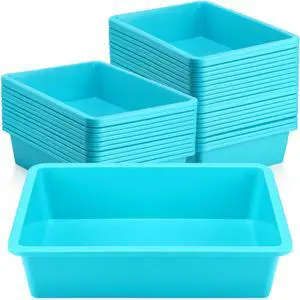 18 Pcs Flat Storage Organizer Bins Paper Tray Classroom,Light Blue Plastic Baskets, Letter Size, for Art Pencil Book Organization, for School Office Teacher 18 Pcs Flat Storage Organizer Bins Paper Tray Classroom,Light Blue Plastic Baskets, Letter Size, for Art Pencil Book Organization, for School Office Teacher