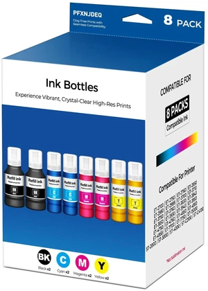 Compatible for EPT502 Ink Refill Bottle 8-Pack ET-2850 ET-3850 ET-4850 ET-15000 ET-2760 Ink Refill Bottles Use for ET2850 ET3850 ET4850 ET15000 ET2760 ET-2980 ET-3843 ET-3950 ET-4950 ET-3760 Printer Compatible for EPT502 Ink Refill Bottle 8-Pack ET-2850 ET-3850 ET-4850 ET-15000 ET-2760 Ink Refill Bottles Use for ET2850 ET3850 ET4850 ET15000 ET2760 ET-2980 ET-3843 ET-3950 ET-4950 ET-3760 Printer