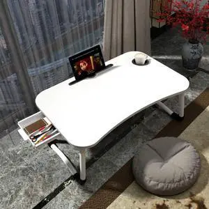 23.6'' Ergonomic Lap Desk with Storage Drawer & Cup Holder, Foldable Laptop Bed Table for Home Office, Gaming, Writing, Breakfast - Lightweight, Portable, Fits 18'' Laptops (White) 23.6'' Ergonomic Lap Desk with Storage Drawer & Cup Holder, Foldable Laptop Bed Table for Home Office, Gaming, Writing, Breakfast - Lightweight, Portable, Fits 18'' Laptops (White)