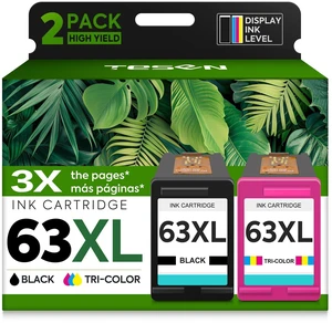 63XL Ink Cartridge 2-Pack Black Tri-Color Replacement for HP Ink 63 Compatible for HP Officejet 4650 5258 5200 3830 5255 4655 4652 5252 Deskjet 3630 3634 1112 Envy 4510 4520 Printer 63XL Ink Cartridge 2-Pack Black Tri-Color Replacement for HP Ink 63 Compatible for HP Officejet 4650 5258 5200 3830 5255 4655 4652 5252 Deskjet 3630 3634 1112 Envy 4510 4520 Printer