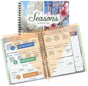 Spiral Bound January-December 2027/ Calendar Year 6 3/4" x 8 1/2" Medium 3-Tier Funnel Down 12 Month/Weekly Organizer, Seasonal Color Ink Spiral Bound January-December 2027/ Calendar Year 6 3/4" x 8 1/2" Medium 3-Tier Funnel Down 12 Month/Weekly Organizer, Seasonal Color Ink