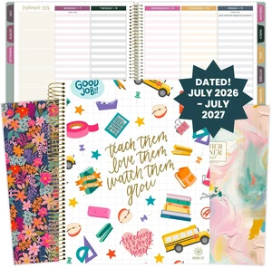 2026-2027 Academic Year Teacher Planner & Calendar - 7 Period Lesson Plan Organizer Book for Classroom or Homeschool - 9" x 11" (Interchangeable Cover) - Bold & Bright 2026-2027 Academic Year Teacher Planner & Calendar - 7 Period Lesson Plan Organizer Book for Classroom or Homeschool - 9" x 11" (Interchangeable Cover) - Bold & Bright