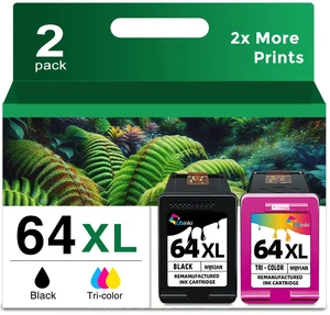 64XL Ink Cartridge Black Color Combo Pack Replacement for HP 64 HP64 HP64XL XL to Envy Photo 7855 7858 7155 7800 7100 7120 7158 7164 6255 6252 6232 Inspire 7900e 7955e 7200 7200e Tango X Printer 64XL Ink Cartridge Black Color Combo Pack Replacement for HP 64 HP64 HP64XL XL to Envy Photo 7855 7858 7155 7800 7100 7120 7158 7164 6255 6252 6232 Inspire 7900e 7955e 7200 7200e Tango X Printer