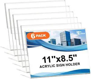 6 Pack 8.5 x 11 Acrylic Sign Holder Horizontal, Clear Plastic Signs Display Stand, Slanted Back Paper Holder Stand up Table Top Sign Holders Flyer Stand Frames for Office Business Store 6 Pack 8.5 x 11 Acrylic Sign Holder Horizontal, Clear Plastic Signs Display Stand, Slanted Back Paper Holder Stand up Table Top Sign Holders Flyer Stand Frames for Office Business Store