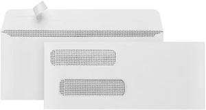 500#8 Double Window Security Envelopes, Self Seal 3 5/8 x 8 11/16 in, Security Tint, Self Seal, for QuickBooks Checks, Business Check Mailings 500#8 Double Window Security Envelopes, Self Seal 3 5/8 x 8 11/16 in, Security Tint, Self Seal, for QuickBooks Checks, Business Check Mailings