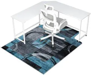 Office Chair Mat for Hardwood Floor & Tile Floor,48"X 60"-Convex Geo Blue Heavy Duty Desk Chair Mat for Hard Floors, Under Desk Rug for Rolling Computer Chair,Anti Slip,Low Pile Carpet Protector Office Chair Mat for Hardwood Floor & Tile Floor,48"X 60"-Convex Geo Blue Heavy Duty Desk Chair Mat for Hard Floors, Under Desk Rug for Rolling Computer Chair,Anti Slip,Low Pile Carpet Protector