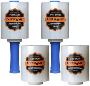Plastic Stretch/Shrink Wrap for Moving, 5" x 1200', 4 Rolls 80 Gauge Plastic Wrap for Moving, Packing, Shipping & Pallet 600% Stretch Self-Adhering Shrink Wraps for Furniture Plastic Stretch/Shrink Wrap for Moving, 5" x 1200', 4 Rolls 80 Gauge Plastic Wrap for Moving, Packing, Shipping & Pallet 600% Stretch Self-Adhering Shrink Wraps for Furniture