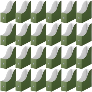 24 Pcs Magazine Files Cardboard Holders,Classic,Dark Green File Organizer Foldable Paper Storage for Desk, Vertical Holder with Label, Kraft Office Classroom Bins, Document Organizing 24 Pcs Magazine Files Cardboard Holders,Classic,Dark Green File Organizer Foldable Paper Storage for Desk, Vertical Holder with Label, Kraft Office Classroom Bins, Document Organizing