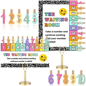 23 Pcs Waiting Room Clip Chart Teacher Signs Composition Colorful Classroom Management Helper, Wooden Number Clips with Holder, Composition Border Design, Back to School Teacher Supplies 23 Pcs Waiting Room Clip Chart Teacher Signs Composition Colorful Classroom Management Helper, Wooden Number Clips with Holder, Composition Border Design, Back to School Teacher Supplies