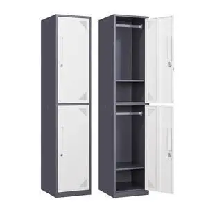 Metal Locker for Home, Dressing Room, 71" Steel Storage Lockers for Employees, Lockable Locker Cabinet with 2 Doors (Grey White) Metal Locker for Home, Dressing Room, 71" Steel Storage Lockers for Employees, Lockable Locker Cabinet with 2 Doors (Grey White)