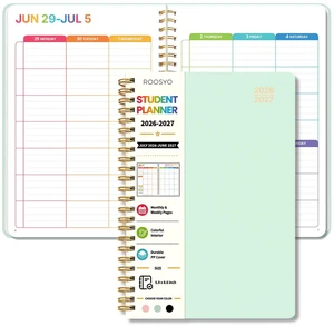 Aesthetic Academic Planner 2026-2027, Green Spiral Plan Book for Students, Jul. 2026 - Jun. 2027, 5.9" x 8.6", Colorful Weekly Monthly Pages, Flexible PP Cover Aesthetic Academic Planner 2026-2027, Green Spiral Plan Book for Students, Jul. 2026 - Jun. 2027, 5.9" x 8.6", Colorful Weekly Monthly Pages, Flexible PP Cover