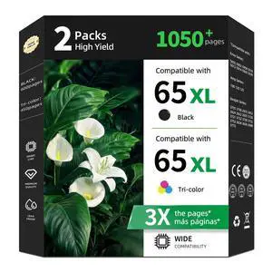 65XL Ink Cartridge for HP 65 XL Black Color Replacement for 100 2600 5000 Remanufactured for HP65 HP65XL Combo Pack to Printer Deskjet 3755 3758 3772 3752 3720 3722 2622 2652 Envy 5055 5070 5052 5010 65XL Ink Cartridge for HP 65 XL Black Color Replacement for 100 2600 5000 Remanufactured for HP65 HP65XL Combo Pack to Printer Deskjet 3755 3758 3772 3752 3720 3722 2622 2652 Envy 5055 5070 5052 5010