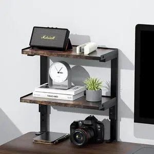 2-Tier Desk Shelf Desk Organization Expandable Clamp on Desk Shelf Desktop Accessories for Offices and Game Rooms (Wood) 2-Tier Desk Shelf Desk Organization Expandable Clamp on Desk Shelf Desktop Accessories for Offices and Game Rooms (Wood)