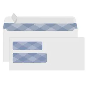 500 Pack #10 Double Window Self-Seal Envelopes, Security Tinted Size 4 1/8 X 9 1/2 Inch, For QuickBooks Invoices, Business Statements & Documents, 24 LB Paper 500 Pack #10 Double Window Self-Seal Envelopes, Security Tinted Size 4 1/8 X 9 1/2 Inch, For QuickBooks Invoices, Business Statements & Documents, 24 LB Paper
