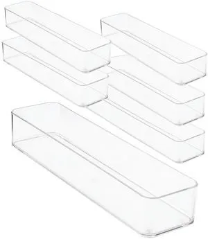 Plastic Clear Drawer Organizers. Bathroom, Kitchen, Bedroom, Gadgets, Office Organizer Bins, Storage Trays. Heavy Duty, Stackable. 12" x 3" x 2" Set of 6 Plastic Clear Drawer Organizers. Bathroom, Kitchen, Bedroom, Gadgets, Office Organizer Bins, Storage Trays. Heavy Duty, Stackable. 12" x 3" x 2" Set of 6