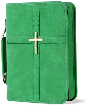 Vegan Leather Bible Cover Case, Bible Bag with Phone Pocket, Bible Case for Men Women, Christian Gift Box Packaging (Green) Vegan Leather Bible Cover Case, Bible Bag with Phone Pocket, Bible Case for Men Women, Christian Gift Box Packaging (Green)