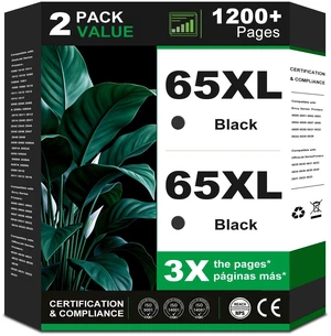 65XL Black Ink Cartridges Replacement for HP Ink 65 XL Envy 5055 HP65XL ink HP65 High-Yield for 5000 5052 5010 5070 5014 3755 3700 3772 3722 2600 3752 2652 2655 2622 2640 Printers (2 Black Combo Pack) 65XL Black Ink Cartridges Replacement for HP Ink 65 XL Envy 5055 HP65XL ink HP65 High-Yield for 5000 5052 5010 5070 5014 3755 3700 3772 3722 2600 3752 2652 2655 2622 2640 Printers (2 Black Combo Pack)