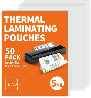 5 Mil Laminating Sheets, 9 x 11.5 Inches, Clear Glossy, 50 Pack Thermal Laminating Pouches, Universal Fit for All Thermal Laminators, for Letter Size, Office and School Supplies 5 Mil Laminating Sheets, 9 x 11.5 Inches, Clear Glossy, 50 Pack Thermal Laminating Pouches, Universal Fit for All Thermal Laminators, for Letter Size, Office and School Supplies