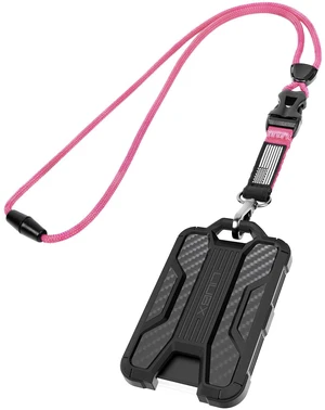 Badge Holder with Breakaway Lanyard, Carbon Fiber-Texture, 6 Cards American Flag, Quick Release Detachable Buckle, Metal Clip, Heavy Duty ID Card Holder, for Work, Office, Easy to Use, Pink Badge Holder with Breakaway Lanyard, Carbon Fiber-Texture, 6 Cards American Flag, Quick Release Detachable Buckle, Metal Clip, Heavy Duty ID Card Holder, for Work, Office, Easy to Use, Pink