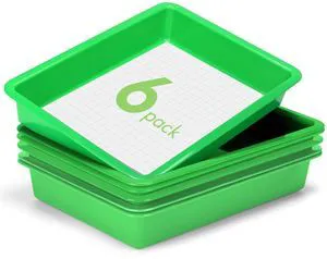 6 Pack Paper Trays for Classroom, Green Plastic Book Bins with Colorful Labels, Stackable Letter Size Storage Tray, Desk Organizer Tray for Home, School and Office 6 Pack Paper Trays for Classroom, Green Plastic Book Bins with Colorful Labels, Stackable Letter Size Storage Tray, Desk Organizer Tray for Home, School and Office