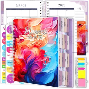 Planner 2026-2027, 18 Months Large Daily Weekly Monthly Organizer July 2026 - Dec 2027, 8.5x9.8", Calendar with Page Tabs, Separator, Pocket Folder, Bookmark & Stickers & Sticky Note Set Planner 2026-2027, 18 Months Large Daily Weekly Monthly Organizer July 2026 - Dec 2027, 8.5x9.8", Calendar with Page Tabs, Separator, Pocket Folder, Bookmark & Stickers & Sticky Note Set