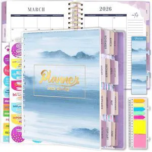 Planner 2026-2027, 18 Months Large Daily Weekly Monthly Organizer July 2026 - Dec 2027, 8.5x9.8", Calendar with Page Tabs, Separator, Pocket Folder, Bookmark & Stickers & Sticky Note Set Planner 2026-2027, 18 Months Large Daily Weekly Monthly Organizer July 2026 - Dec 2027, 8.5x9.8", Calendar with Page Tabs, Separator, Pocket Folder, Bookmark & Stickers & Sticky Note Set