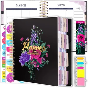Planner 2026-2027, 18 Months Large Daily Weekly Monthly Organizer July 2026 - Dec 2027, 8.5x9.8", Calendar with Page Tabs, Separator, Pocket Folder, Bookmark & Stickers & Sticky Note Set Planner 2026-2027, 18 Months Large Daily Weekly Monthly Organizer July 2026 - Dec 2027, 8.5x9.8", Calendar with Page Tabs, Separator, Pocket Folder, Bookmark & Stickers & Sticky Note Set