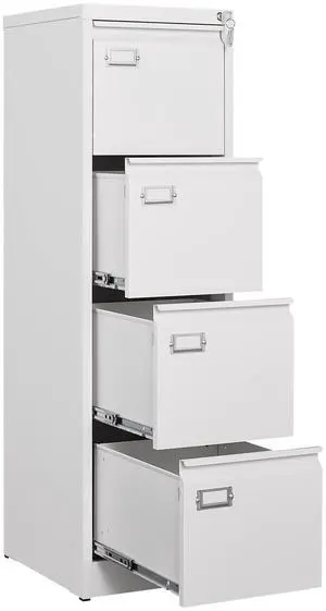 4 Drawer File Cabinet, Filing Cabinets for Home Office, Metal Vertical File Storage Cabinet with Lock, Locking File Cabinet for A4 Legal/Letter, 15" W x 17.7" D x 50.1" H, Assembly Required 4 Drawer File Cabinet, Filing Cabinets for Home Office, Metal Vertical File Storage Cabinet with Lock, Locking File Cabinet for A4 Legal/Letter, 15" W x 17.7" D x 50.1" H, Assembly Required