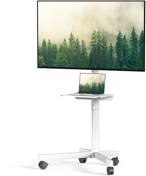 Rolling TV Stand for 23-60 Inch LCD LED Flat/Curved TVs/Screens 2 Height Adjustable Mobile TV Floor Stand with Shelf / Wheels up to 88Lbs, Portable TV Cart for Bedroom, Living Room, Outdoor Rolling TV Stand for 23-60 Inch LCD LED Flat/Curved TVs/Screens 2 Height Adjustable Mobile TV Floor Stand with Shelf / Wheels up to 88Lbs, Portable TV Cart for Bedroom, Living Room, Outdoor