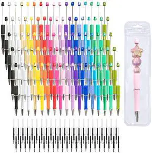 420 Pieces DIY Beadable Pen Bulk Kit 140 PCS Ballpoint Pen with Refills & Bags Perfect for Beads Pens Supplies, Beaded Pens for DIY Crafting Office Supplies & Teacher Accessories (Colorful) 420 Pieces DIY Beadable Pen Bulk Kit 140 PCS Ballpoint Pen with Refills & Bags Perfect for Beads Pens Supplies, Beaded Pens for DIY Crafting Office Supplies & Teacher Accessories (Colorful)