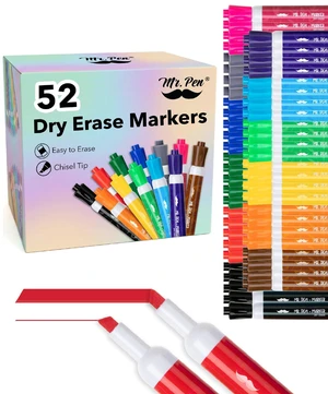 Dry Erase Markers, 52 Pack, Assorted Colors, Low Odor Ink Chisel Tip, Bulk White Board Markers Dry Erase, Ideal for Classroom, Back to School Supplies, Teachers, Office Dry Erase Markers, 52 Pack, Assorted Colors, Low Odor Ink Chisel Tip, Bulk White Board Markers Dry Erase, Ideal for Classroom, Back to School Supplies, Teachers, Office