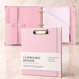 Aesthetic Clipboard Binder with Dividers - 3 Ring Organizer for Work Sturdy Document Organizer, Clipboard Folder and Planner Folio for Streamlined School Projects, Notes and Office Productivity Aesthetic Clipboard Binder with Dividers - 3 Ring Organizer for Work Sturdy Document Organizer, Clipboard Folder and Planner Folio for Streamlined School Projects, Notes and Office Productivity