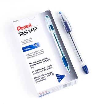 RSVP Ballpoint Pen, (0.7mm) Fine Line, Blue Ink, Box of 12 (BK90-C) RSVP Ballpoint Pen, (0.7mm) Fine Line, Blue Ink, Box of 12 (BK90-C)