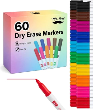 Dry Erase Markers Bulk, 60 Pack, Assorted Colors, Fine Tip Bulk Dry Erase Whiteboard Markers for Writing on Whiteboards, Weekly Planner, Glass, School, Office, Home Dry Erase Markers Bulk, 60 Pack, Assorted Colors, Fine Tip Bulk Dry Erase Whiteboard Markers for Writing on Whiteboards, Weekly Planner, Glass, School, Office, Home