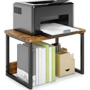 Printer Stand for Desk, Desktop Shelf Printer Riser for Home Office Desktop Printer Stand, 17.1"x12.4", Printer Shelf, Small Printer Table for Fax Machine Copier Scanner, Desk Organizer, Brown Printer Stand for Desk, Desktop Shelf Printer Riser for Home Office Desktop Printer Stand, 17.1"x12.4", Printer Shelf, Small Printer Table for Fax Machine Copier Scanner, Desk Organizer, Brown