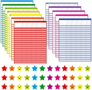 12 Pack Multi-Color Dry Erase Incentive Chart/Chore/Responsibility/School Attendance/Homework Progress Tracking Chart with 2112 Reward Star Stickers, (17" x 22.5") 12 Pack Multi-Color Dry Erase Incentive Chart/Chore/Responsibility/School Attendance/Homework Progress Tracking Chart with 2112 Reward Star Stickers, (17" x 22.5")