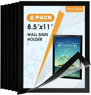 Magnetic Sign Holder 8.5 x 11 Magnetic Paper Holder, 6 Pack Strong Self-Adhesive Backing, Magnetic Front Opening, Clear PVC, Easy Insert and Replace Paper, Document, Poster and Flyer Magnetic Sign Holder 8.5 x 11 Magnetic Paper Holder, 6 Pack Strong Self-Adhesive Backing, Magnetic Front Opening, Clear PVC, Easy Insert and Replace Paper, Document, Poster and Flyer