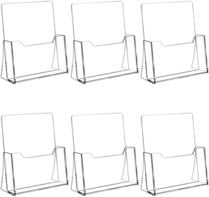 Acrylic Brochure Holder 8.5 x 11 inch 6 Pack, Flyer Holders Display Stand Clear Plastic Displaying Literature, Magazine, Pamphlet, Booklet, Journals, Display Stand, Desk Holder, Countertop Organizer Acrylic Brochure Holder 8.5 x 11 inch 6 Pack, Flyer Holders Display Stand Clear Plastic Displaying Literature, Magazine, Pamphlet, Booklet, Journals, Display Stand, Desk Holder, Countertop Organizer