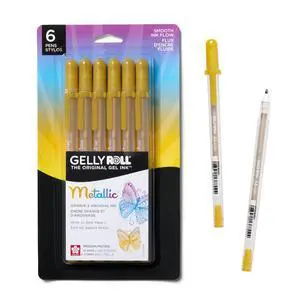 Metallic Gelly Roll Pens, 6 Pack, Gold (57383) Metallic Gelly Roll Pens, 6 Pack, Gold (57383)