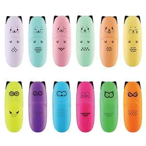 12 pieces Cute Animal Design Vet Tech Week Gifts Mini Highlighter Pen Assorted Colors Chisel Tip Gift Highlighter Marker - stocking stuffers for kid - kawaii stuffs 12 pieces Cute Animal Design Vet Tech Week Gifts Mini Highlighter Pen Assorted Colors Chisel Tip Gift Highlighter Marker - stocking stuffers for kid - kawaii stuffs