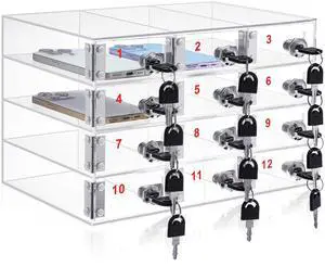 Cell Phone Locker Box for Classroom, Back to School, Clear, 12 Slots Clear Acrylic Cell Phone Storage Cabinet Bin with Door Locks for Classroom School Students Office Factory Employees Cell Phone Locker Box for Classroom, Back to School, Clear, 12 Slots Clear Acrylic Cell Phone Storage Cabinet Bin with Door Locks for Classroom School Students Office Factory Employees