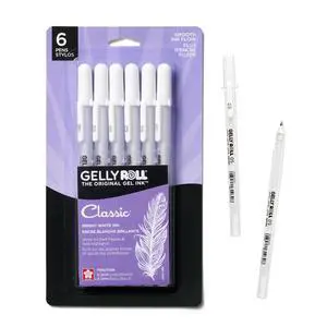 57457 Gelly Roll Classic 05, White Fine Gel Pens, 6 Piece Set 57457 Gelly Roll Classic 05, White Fine Gel Pens, 6 Piece Set